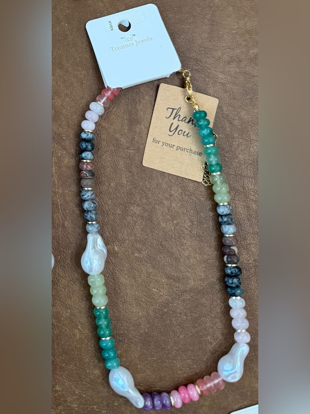 NWT by Treasure Jewels Multicolored Beaded Necklace with Pearl Accents